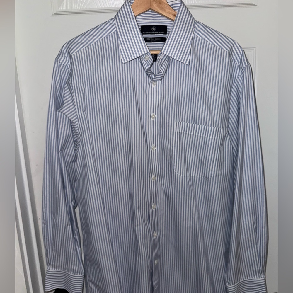 Pima Cotton Blue Striped Dress Shirt